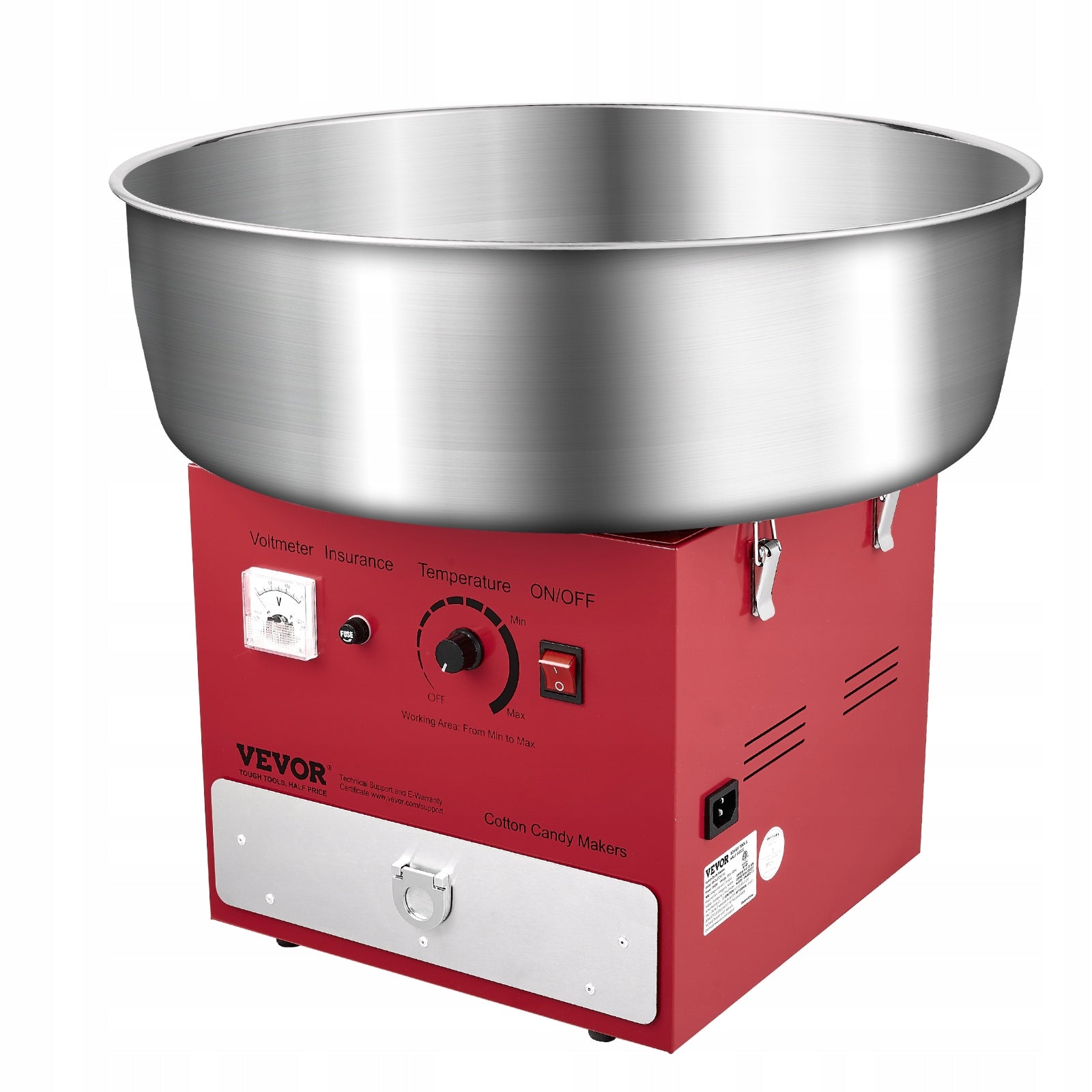 VEVOR Maszyna Do Waty Cukrowej 1000W 52CM Komercyjna Kontrola Temperatury