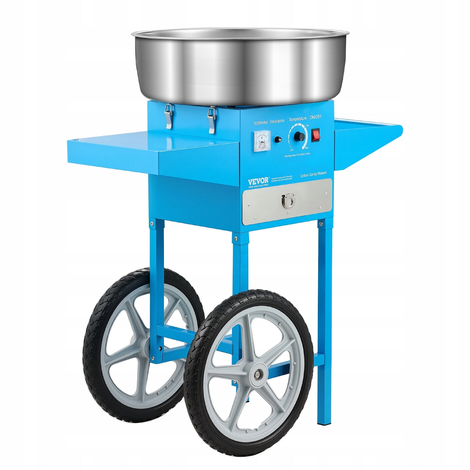VEVOR Maszyna Do Waty Cukrowej 1000W 52CM Z Wózkiem I Kontrola Temperatury