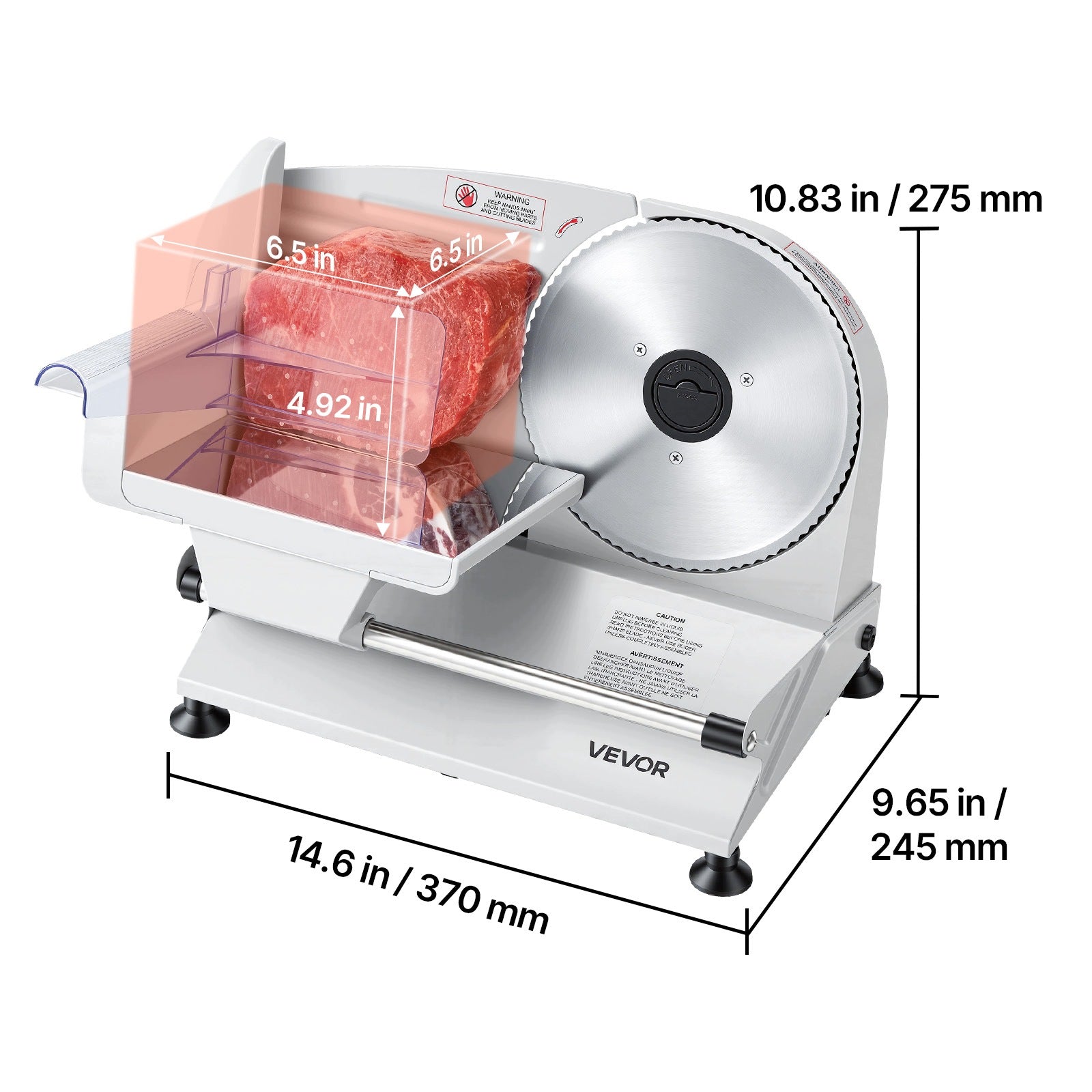 VEVOR Meat Slicer 200W Cutting Thickness 0 – 15MM Efficient Slicing Manufacturer code DRQPJ200WSDP