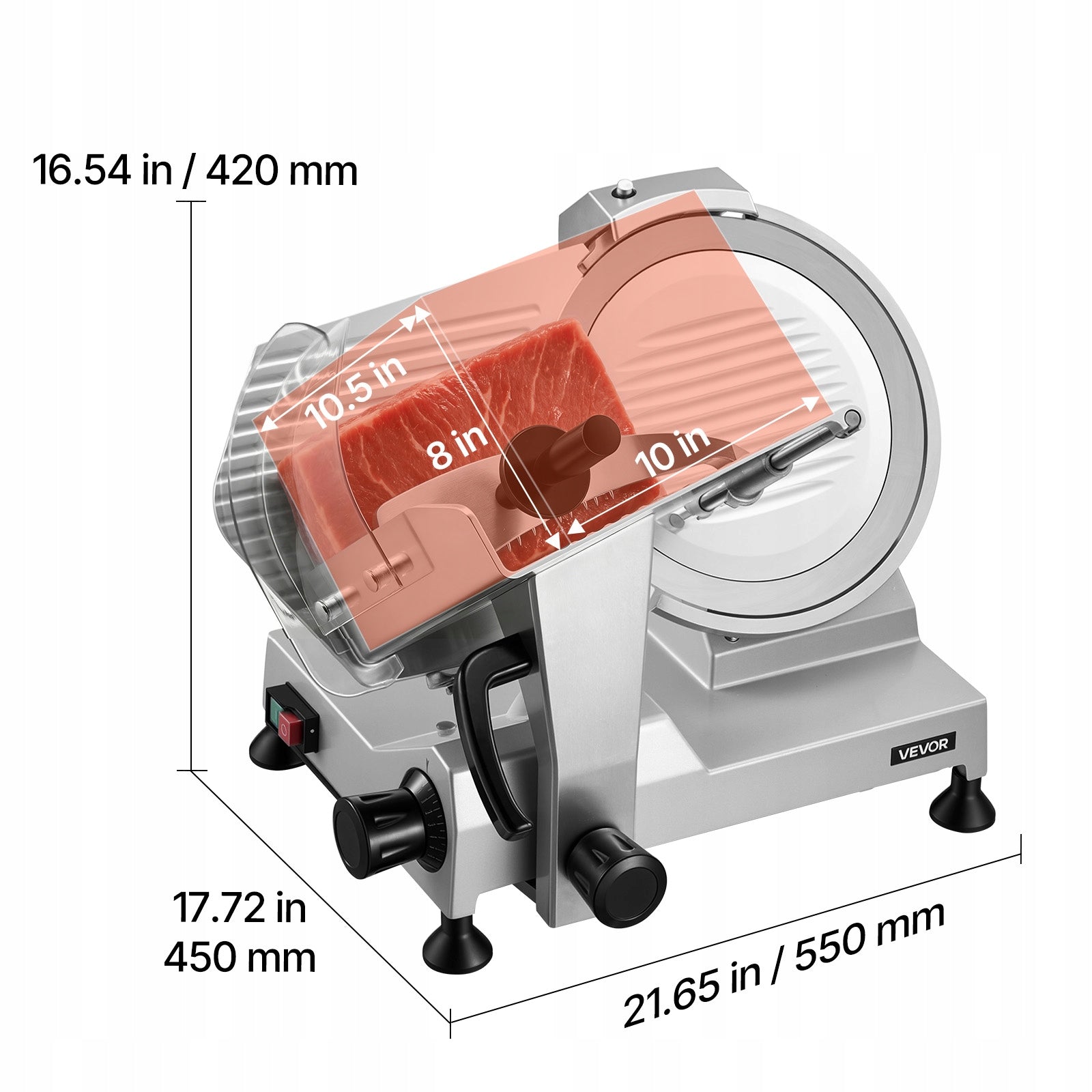 VEVOR Meat Slicer 400W With Adjustable Cutting Thickness 0 – 15MM Manufacturer code DRQPJSYKSYBZ