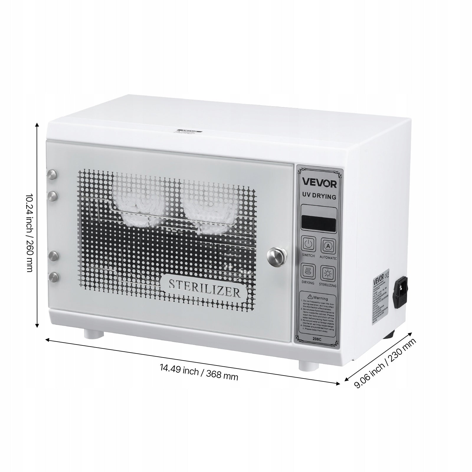 VEVOR Nail Tool Cleaning Machine 12L 160W With Visible Tempered Glass Door EAN (GTIN) 197988881032
