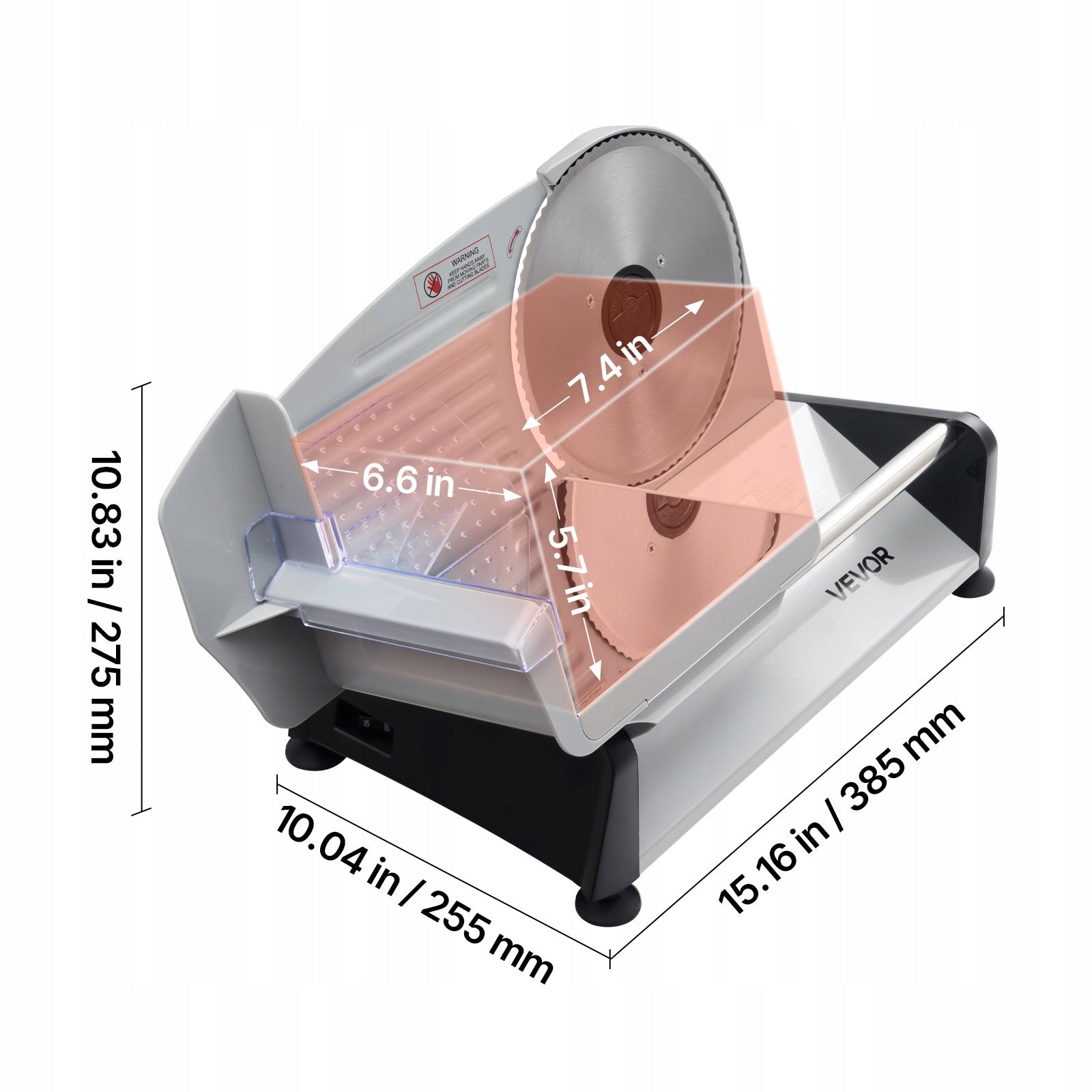 VEVOR Semi-Automatic Meat Slicer 200W With 19CM Blade 0-15MM Manufacturer code DRQPJJYKBZD7D4L