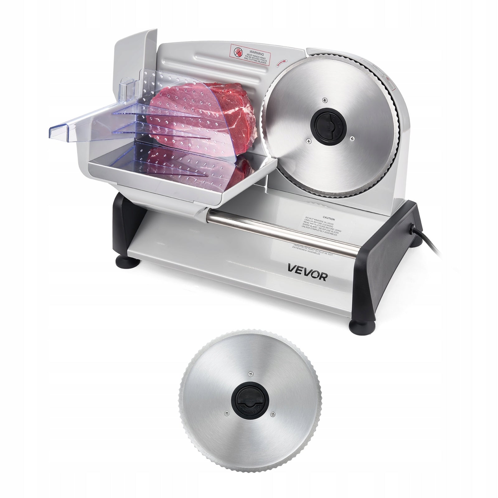 VEVOR Semi-Automatic Meat Slicer 200W With 19CM Blade 0-15MM