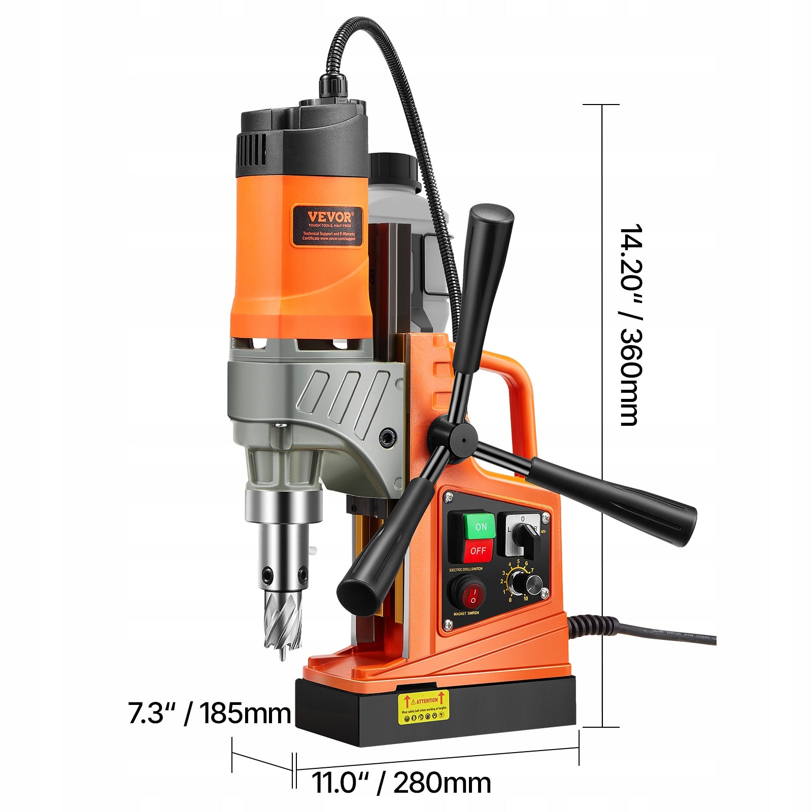 VEVOR Wiertarka Magnetyczna 1450W 12800N Elektryczna Odporna Na Korozję Brand Vevor