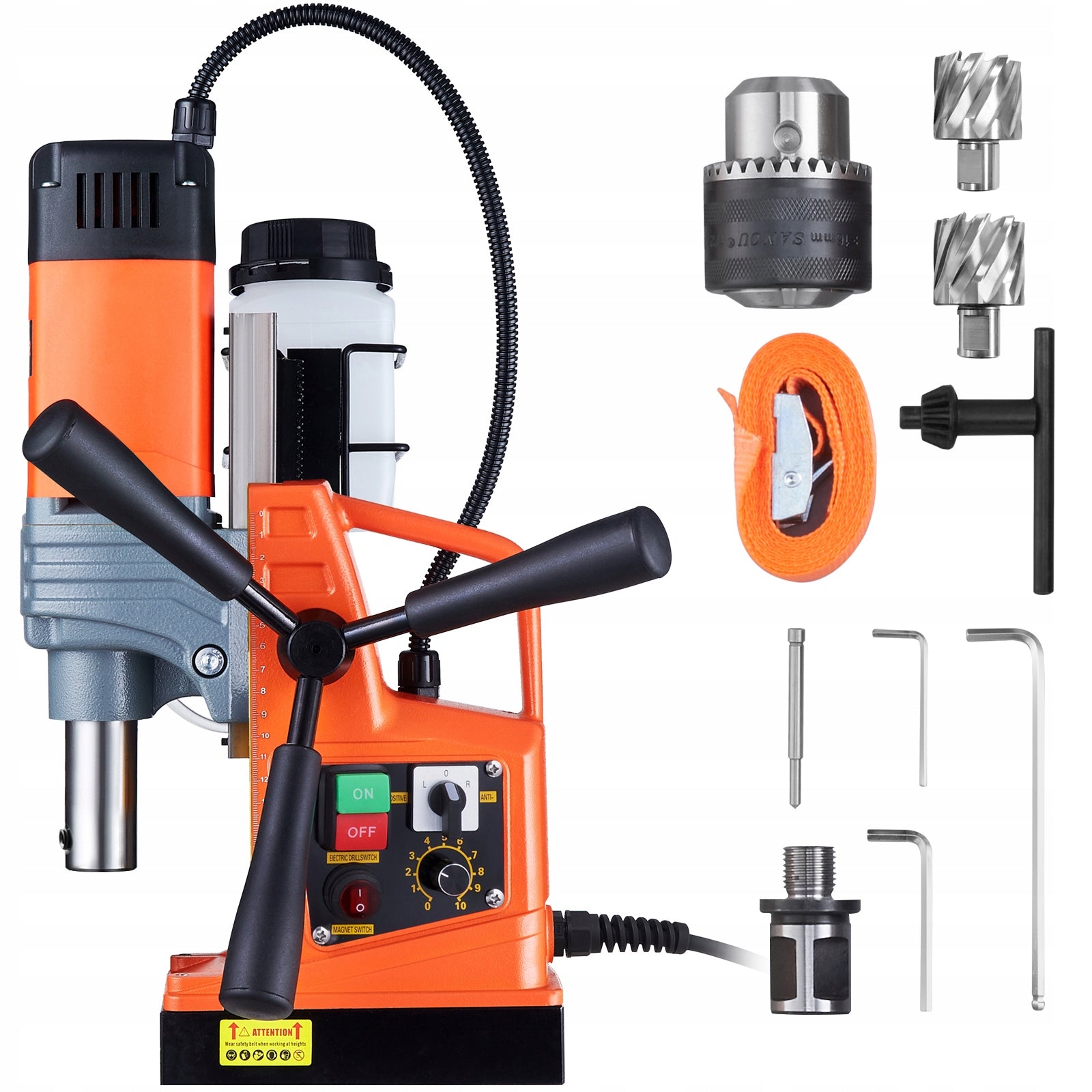 VEVOR Wiertarka Magnetyczna 1450W Siła Magnetyczna 12500N Gwintów M3–M16
