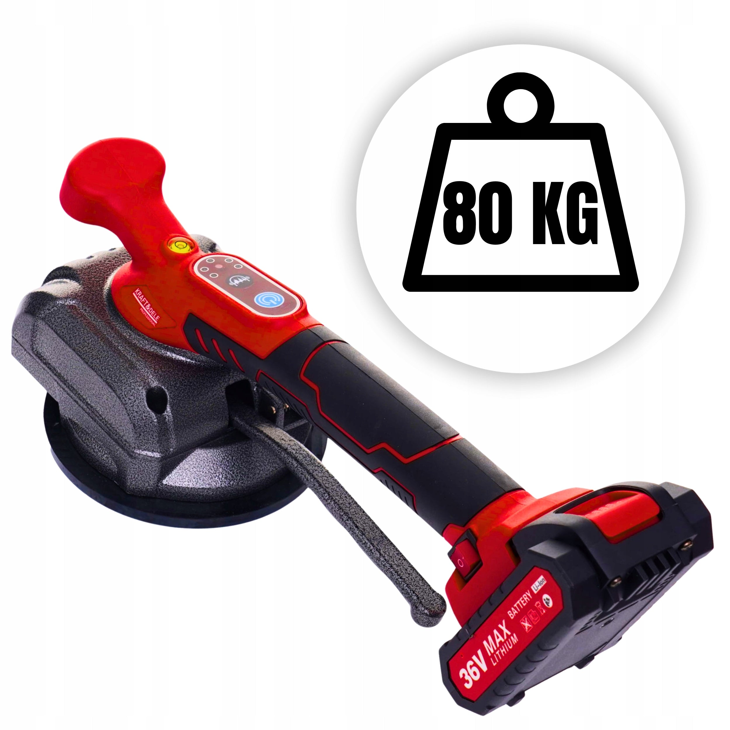 VIBRATING SUCTION CUP FOR TILES VIBRATOR FOR LEVELING 2xAKU STRONG PRO 36V Manufacturer code PRZYSSAWKA WIBRUJĄCA DO PŁYTEK MOCNA PRO 36V