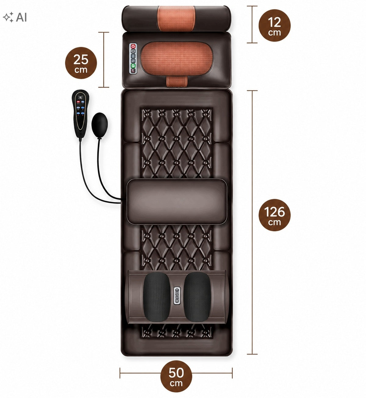 VIBRATION MASSAGE MAT FOR ELECTRIC MASSAGE BED WITH REMOTE CONTROL XXL Packaging status original