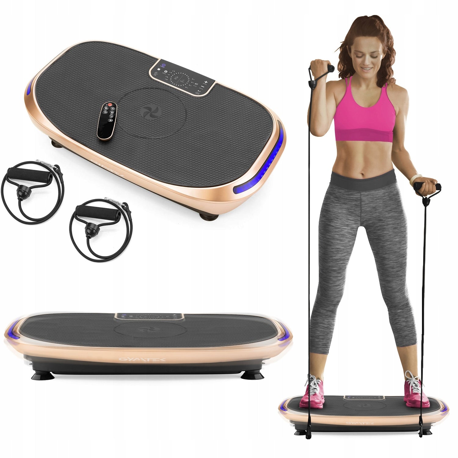 VIBRATION PLATFORM BEIGE FOR EXERCISE XP900 4D WITH REMOTE CONTROL GYMTEK