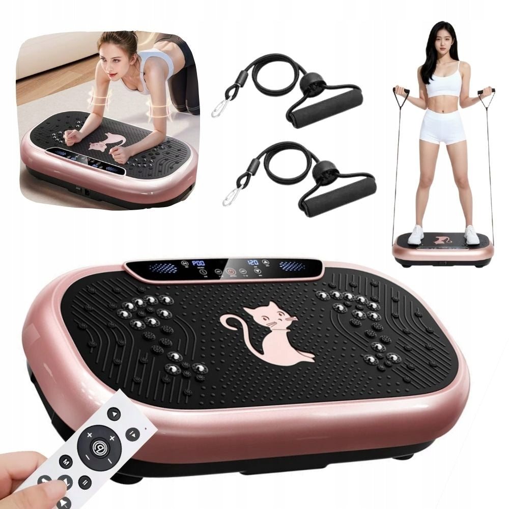 VIBRATION PLATFORM WITH EXPANDERS Massager Full Body Training BLUETOOTH