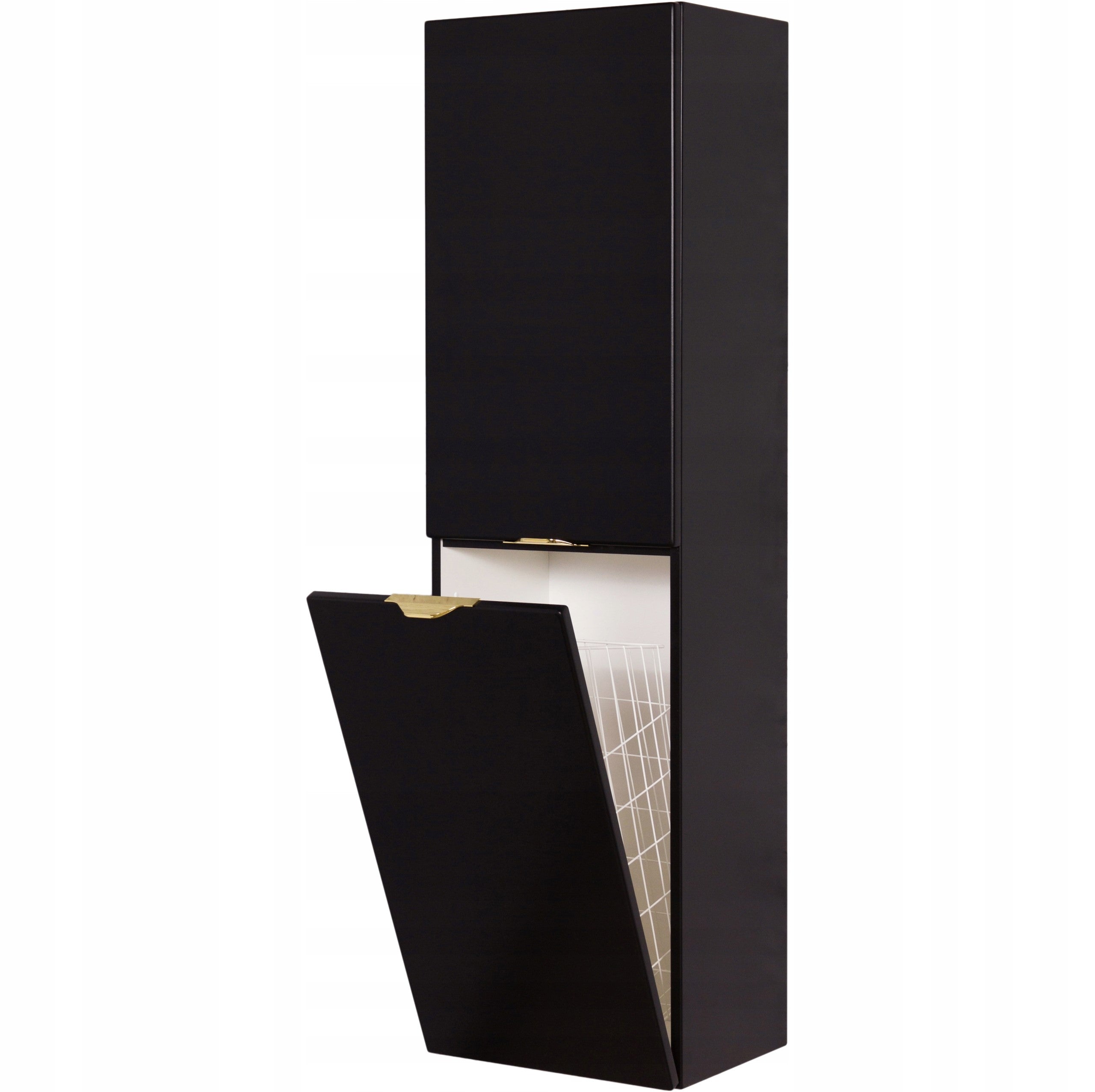 VICTA Bathroom Furniture Black Bookcase with Basket