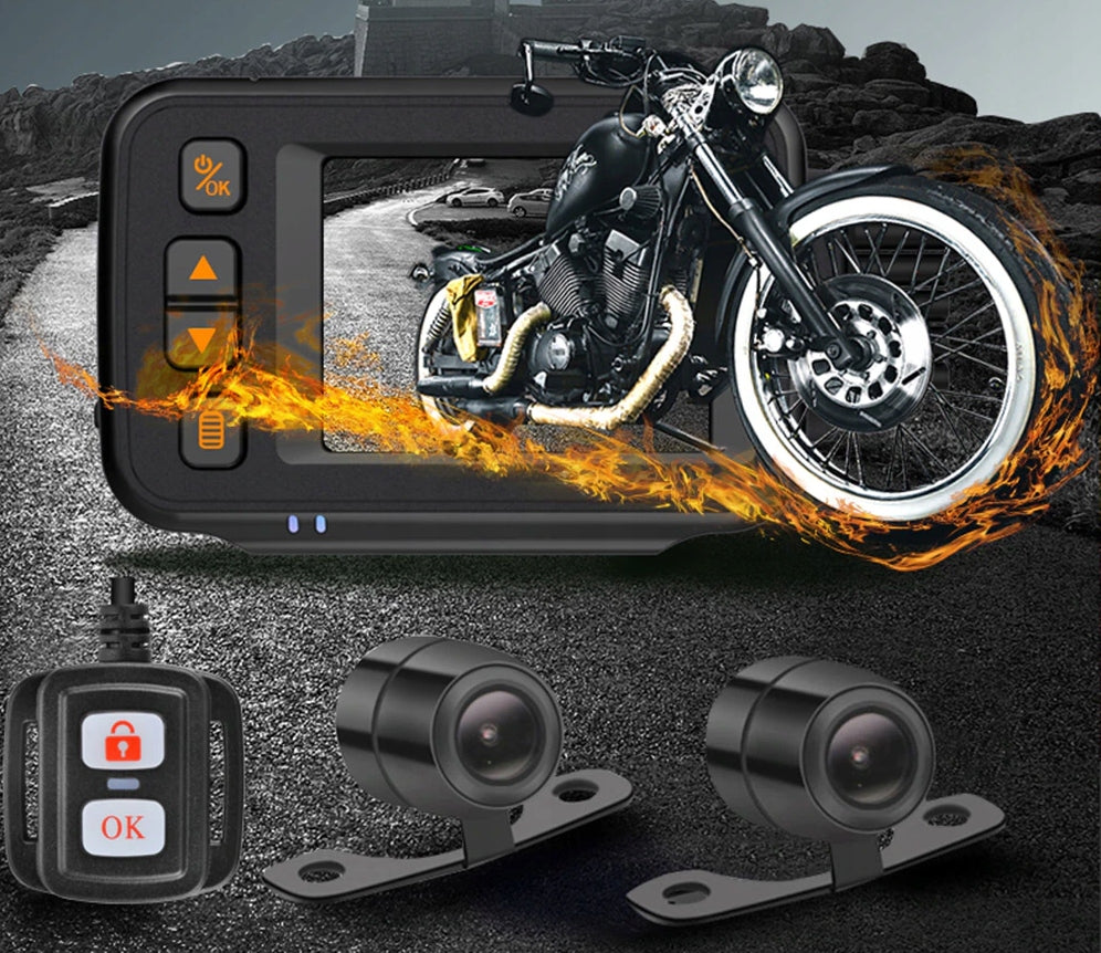 VIDEO DVR RECORDER MOTORCYCLE 2x FULLHD CAMERA 1080p 2″ REMOTE CONTROL Model Wideorejestrator 2″ 1080P+720P MT30 V1
