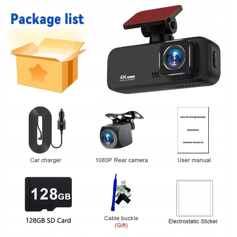 VIDEO RECORDER DASH CAM + 4K GPS WiFi HDR RECORDER PRO REAR Recording quality Full HD (1920 x 1080) 4K UHD (3840 x 2160)