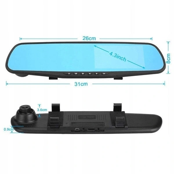VIDEO RECORDER DASH CAM MIRROR RECORDER FRONT REAR FULL HD Model KAMERA SAMOCHODOWA VIDEO REJESTRATOR JAZDY