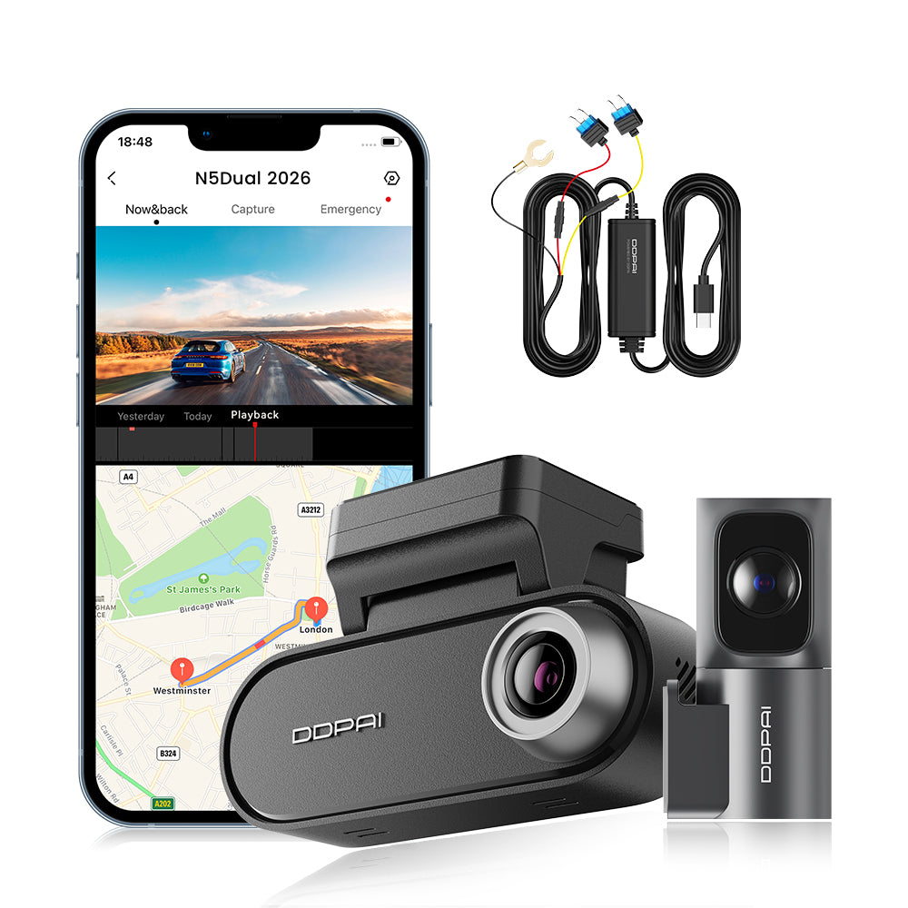 VIDEO RECORDER DDPAI N5 Dual 2026 4K HDR CAMERA + REAR + HARDWIRE KIT
