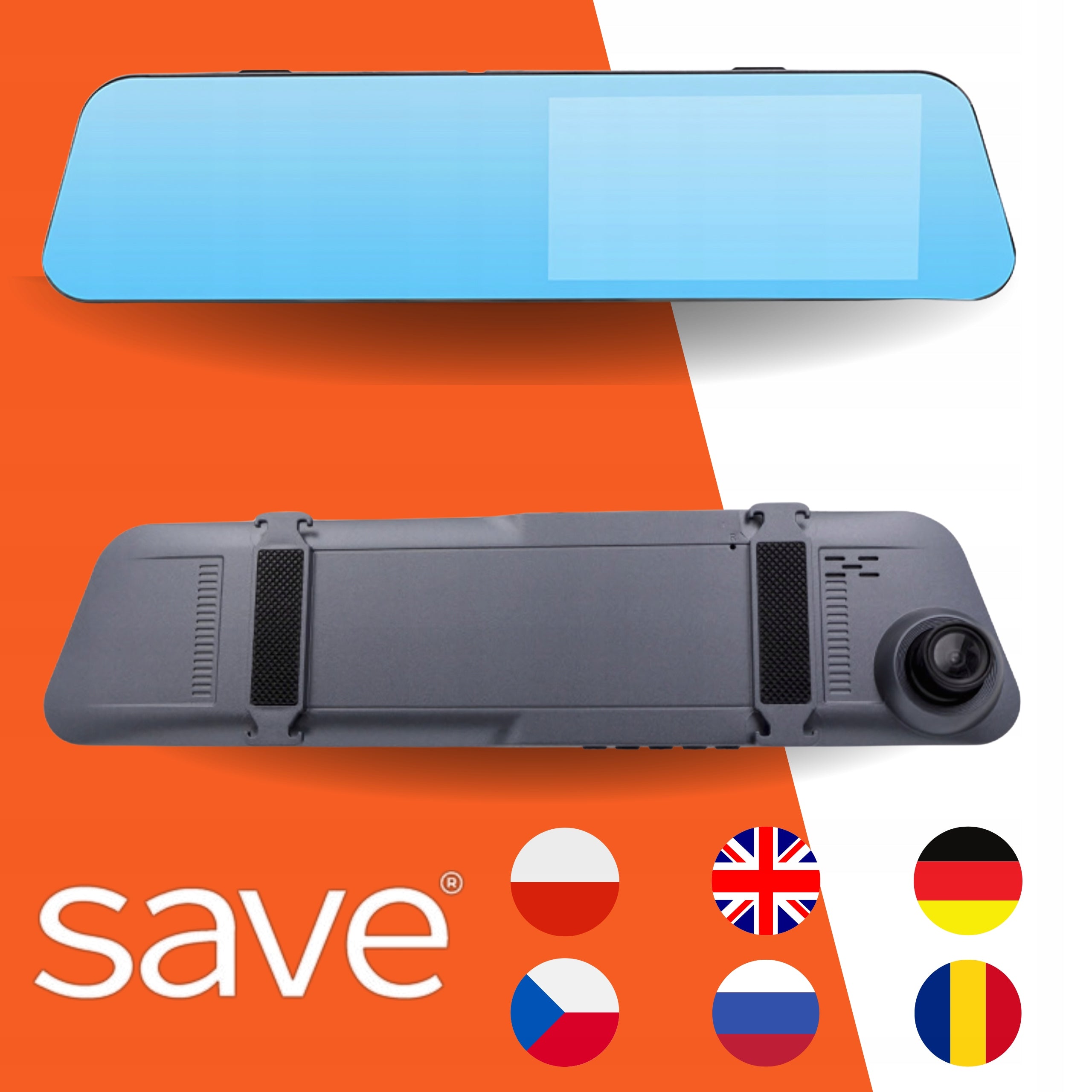 VIDEO RECORDER IN MIRROR CAR CAMERA REVERSING DRIVING RECORDER Memory card included none