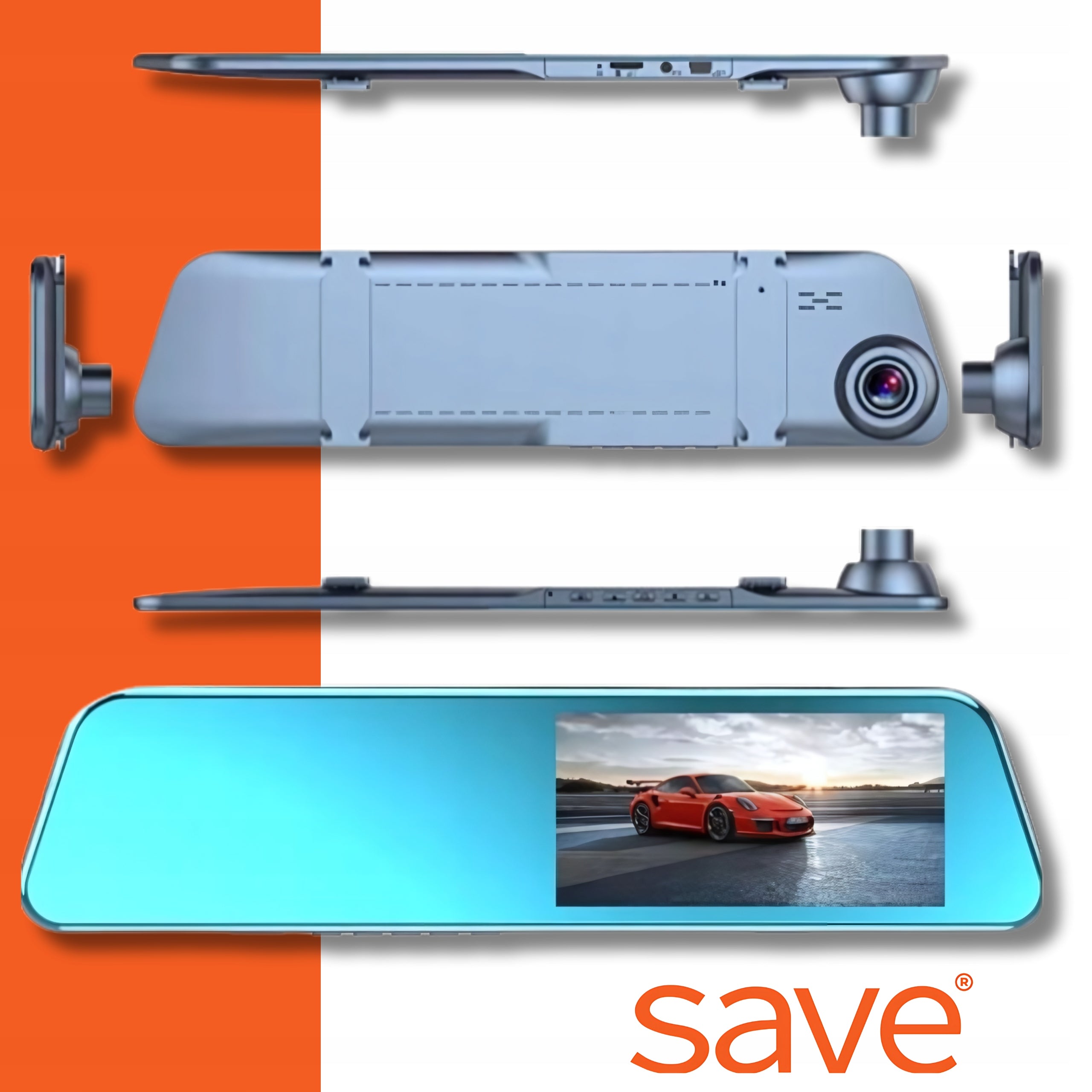 VIDEO RECORDER IN MIRROR CAR CAMERA REVERSING DRIVING RECORDER Viewing angle 170°
