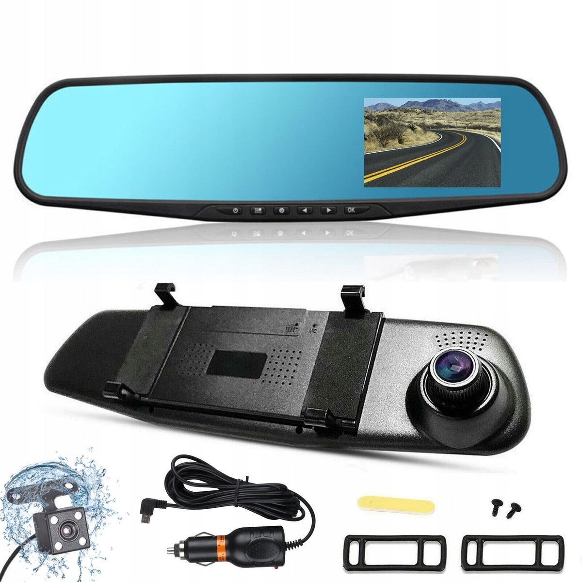 VIDEO RECORDER MIRROR REAR VIEW CAR CAMERA FULL HD 32GB Packaging status original