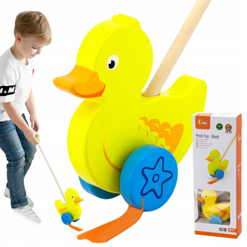 VIGA HEN ON POLE WOODEN PUSHER COMPANION WALKS FOR GIFT Brand Viga