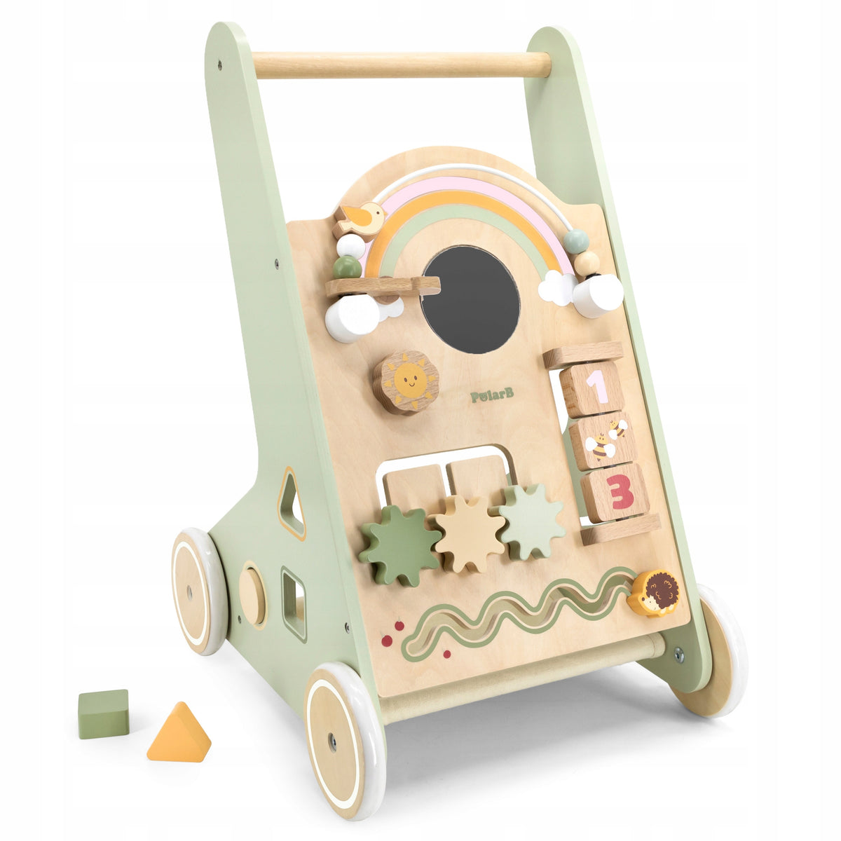 VIGA PolarB Wooden Pusher Walker Green Educational Brand Viga