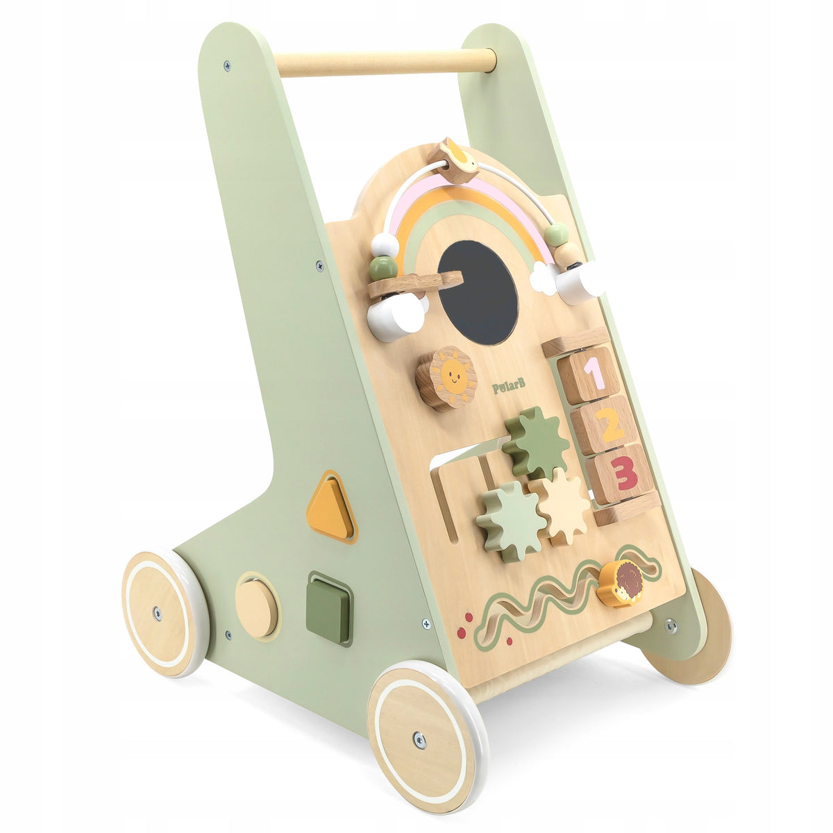 VIGA PolarB Wooden Pusher Walker Green Educational Kid's age 12+ months