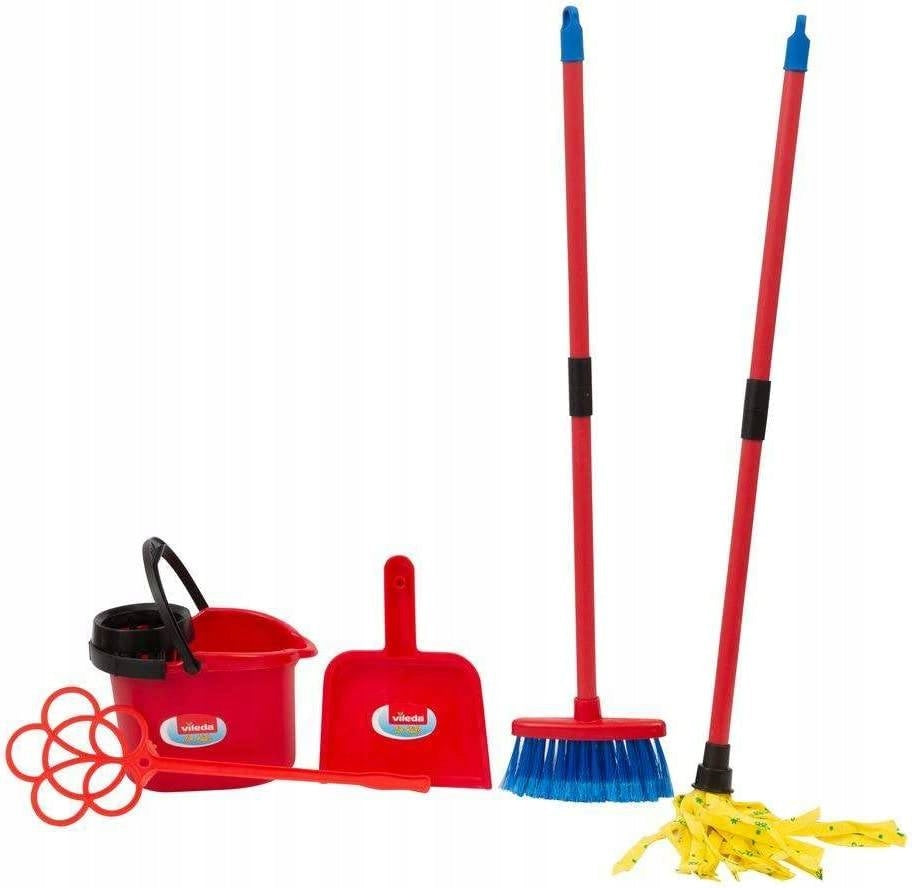 VILEDA CLEANING KIT FOR CHILDREN BUCKET MOP BROOM DUSTPAN 65 CM