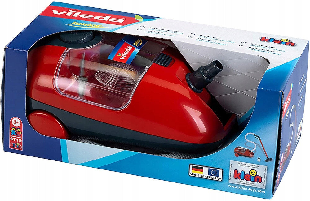 VILEDA junior vacuum cleaner toy with function and sound for children red Packaging status original