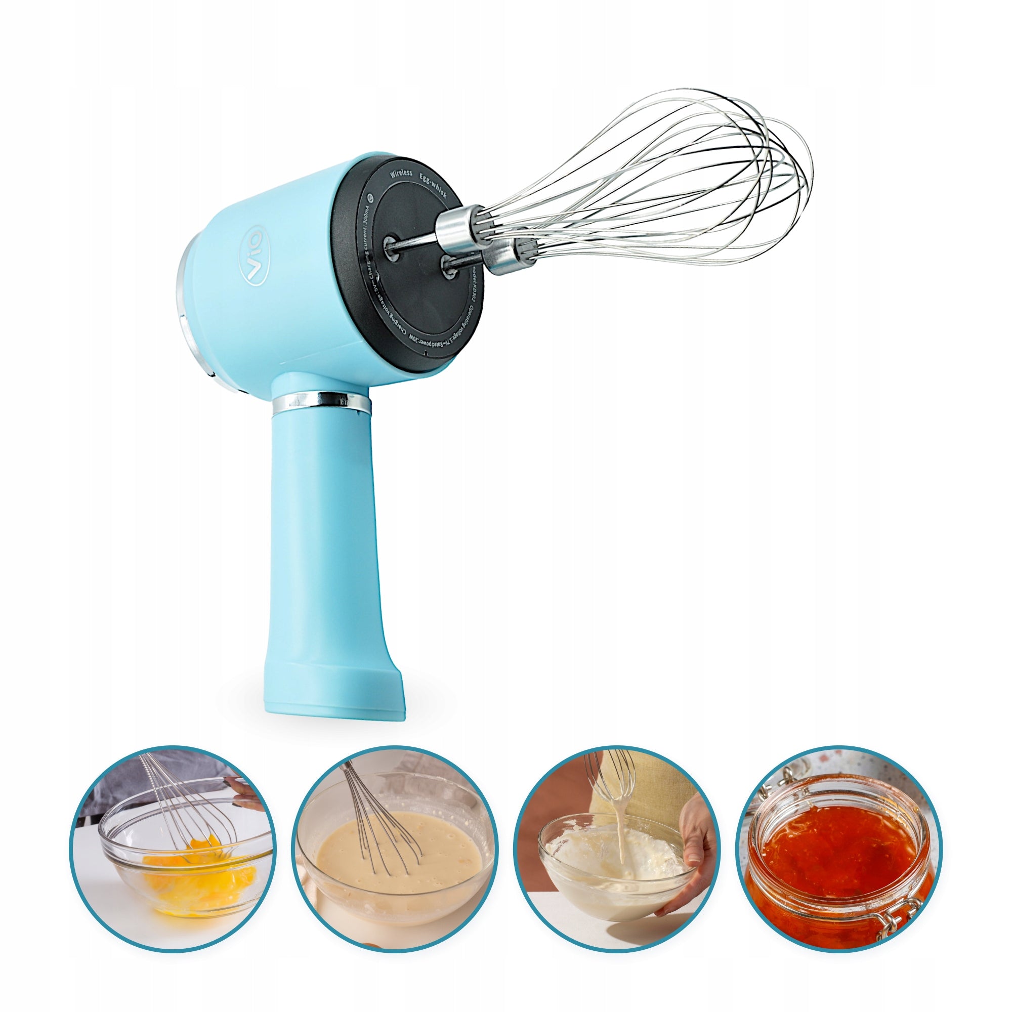 VIO K04 WIRELESS HANDHELD MIXER - CORDLESS MIXER - 20W, BLUE