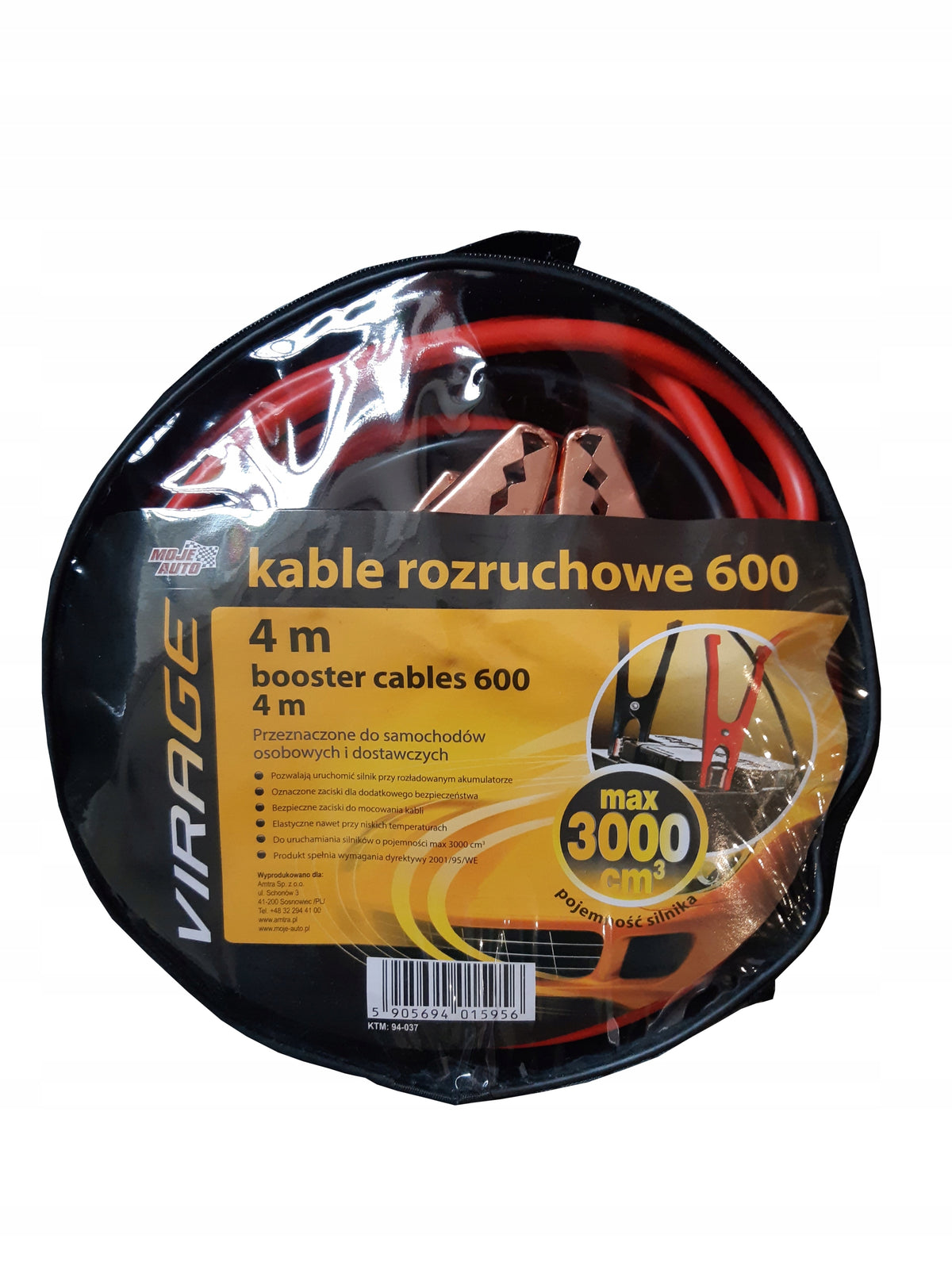 VIRAGE JUMPER CABLES 600A 4M Manufacturer's catalog number 94-037