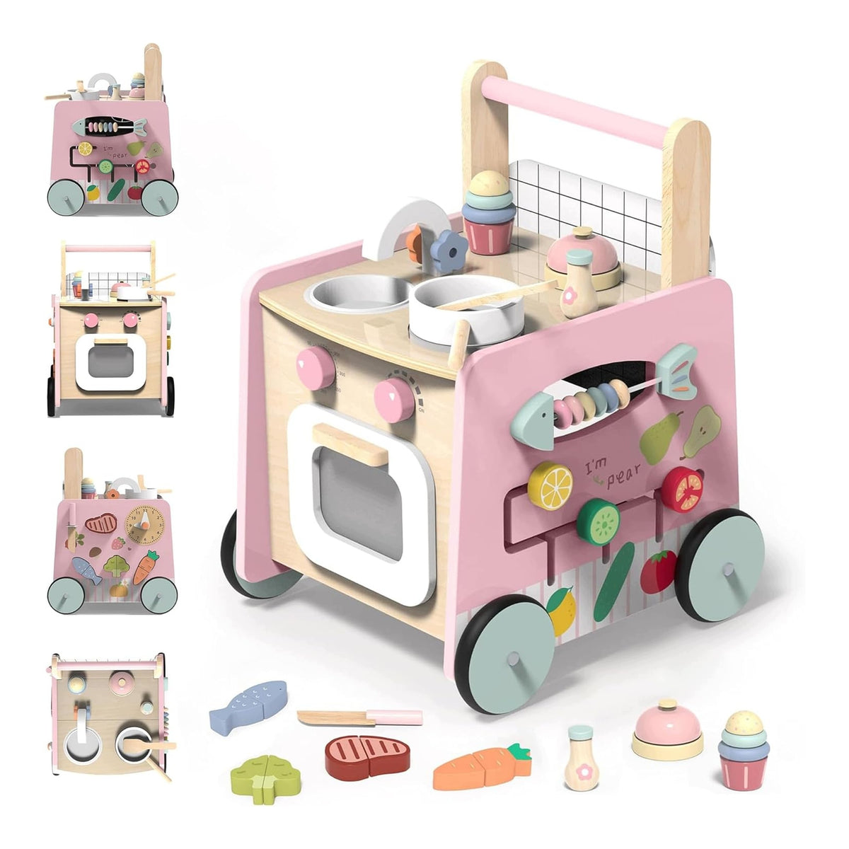 VITONIS Wooden Educational Walker for Children Panel Toys 8in1