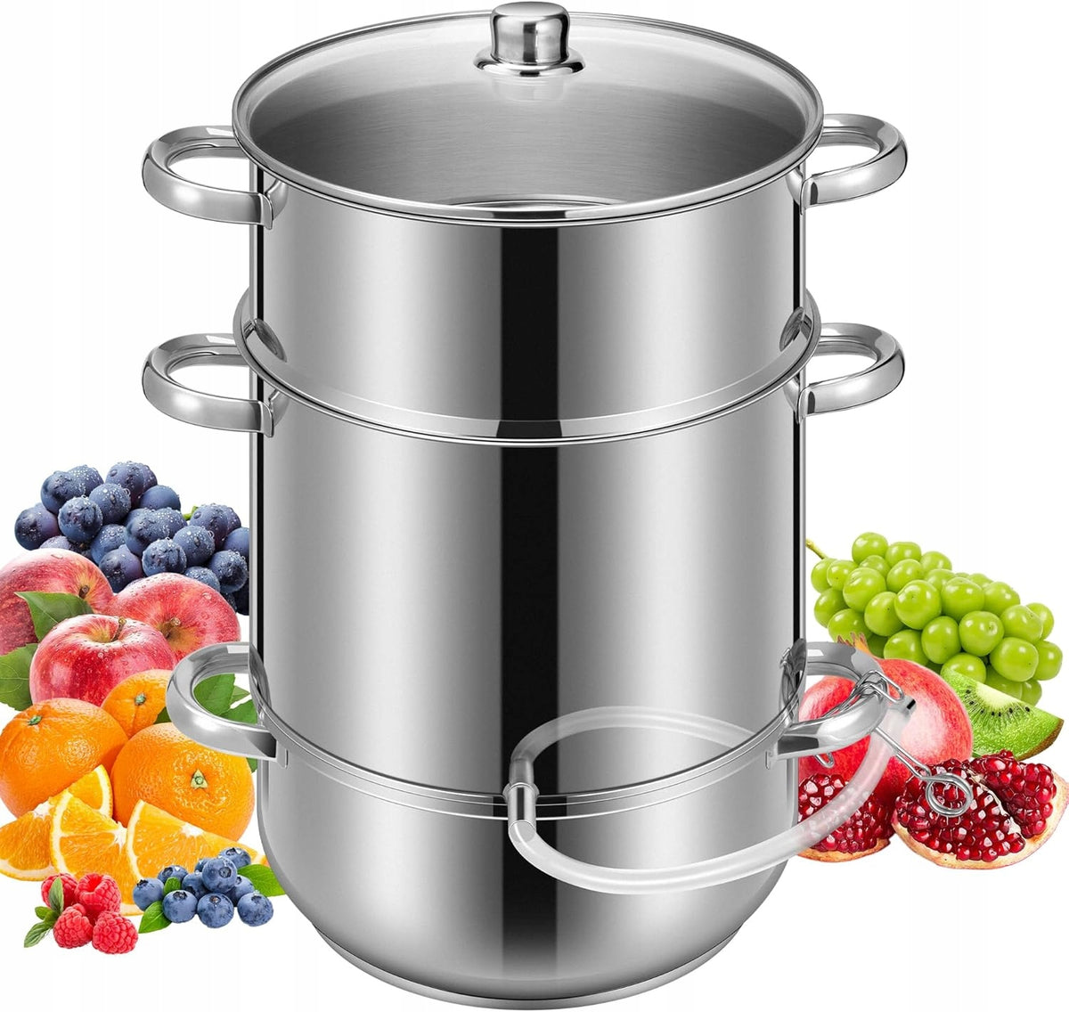 VIVOHOME steam juicer for juices and vegetables stainless steel V630