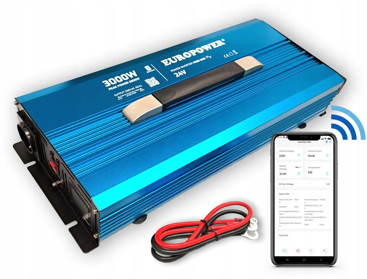 VOLTAGE CONVERTER INVERTER EUROPOWER 24V DC / 230V AC 3000W / 6000W OR