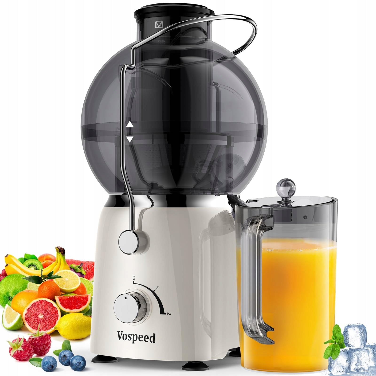 VOSPEED Juicer 1400W For Fruit And Vegetables Wide Inlet BPA Free White