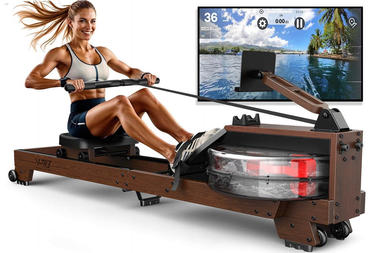 VOWVIT V-W3 Water Rowing Machine Folding up to 175 kg Oak