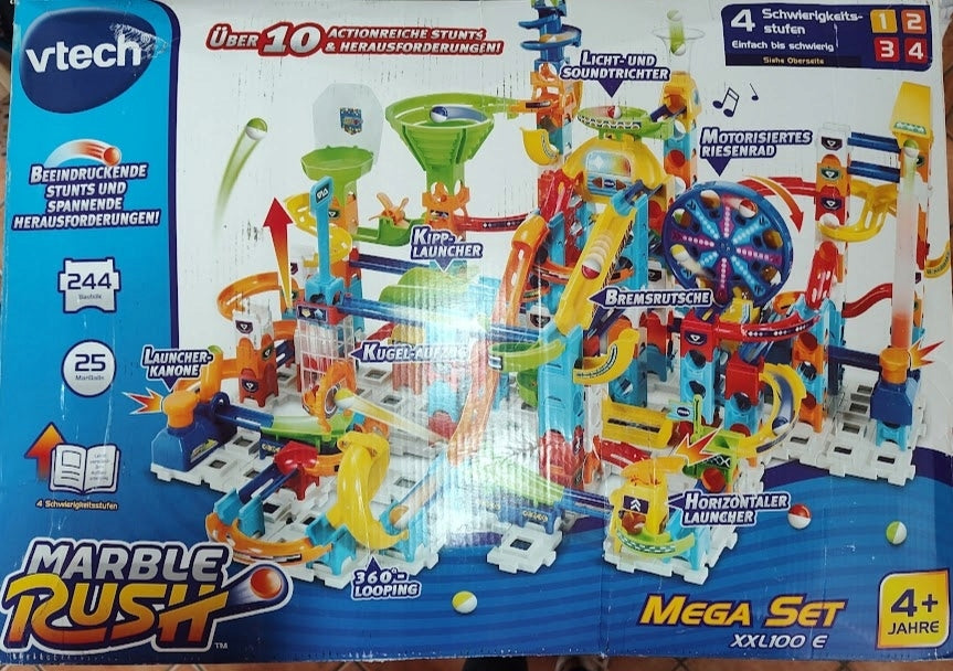 VTech Marble Rush Mega Set XXL100 E, ball track, interactive track, 244 el. Manufacturer code 80-525904