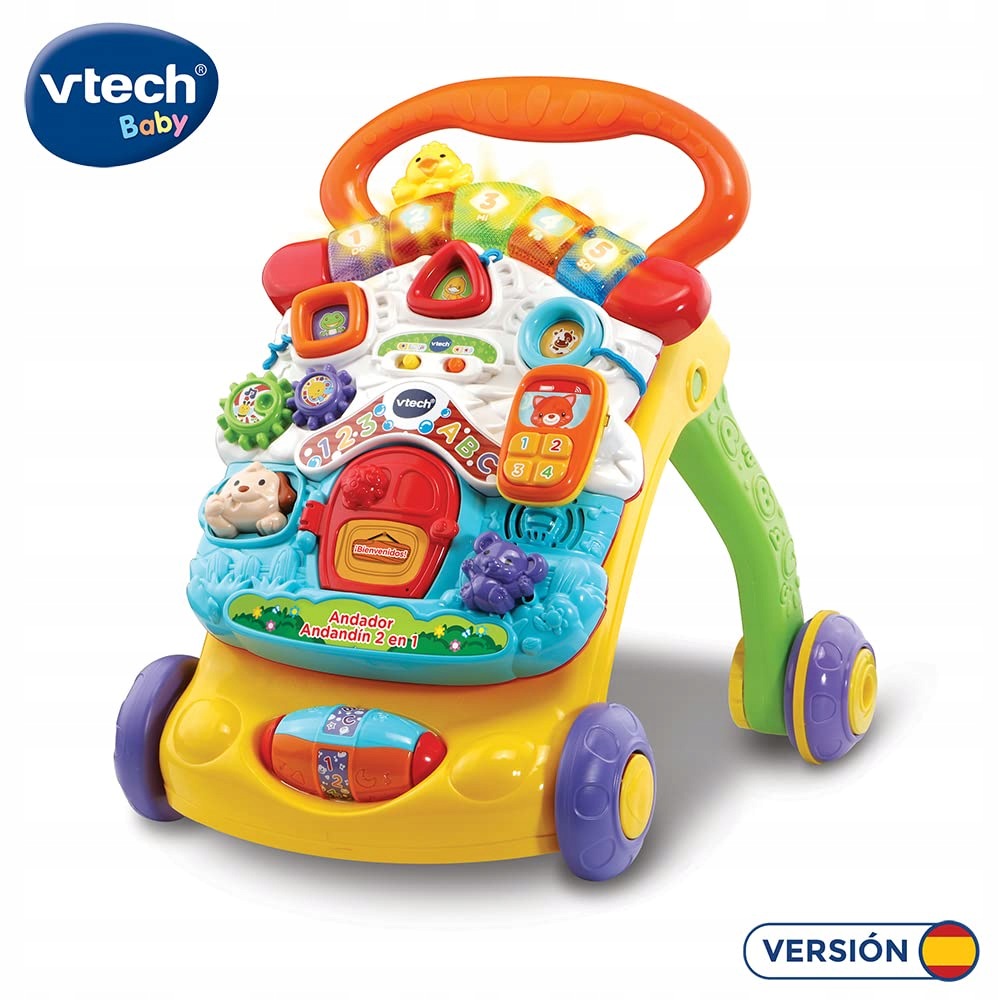 VTech Walker Pusher 2in1 Interactive Folding with Regulation J SPANISH Brand VTech