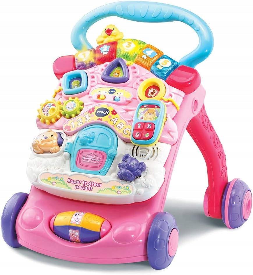 VTech pink rider talking French version walker Super Trotteur