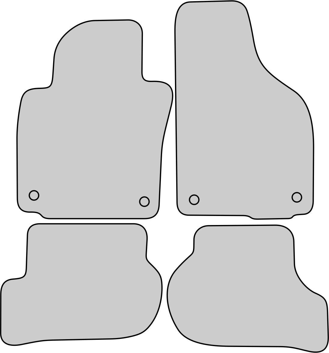 VW GOLF 5 ,V , 2003-2008 RUBBERIZED RUGS EAN (GTIN) 5906090331336