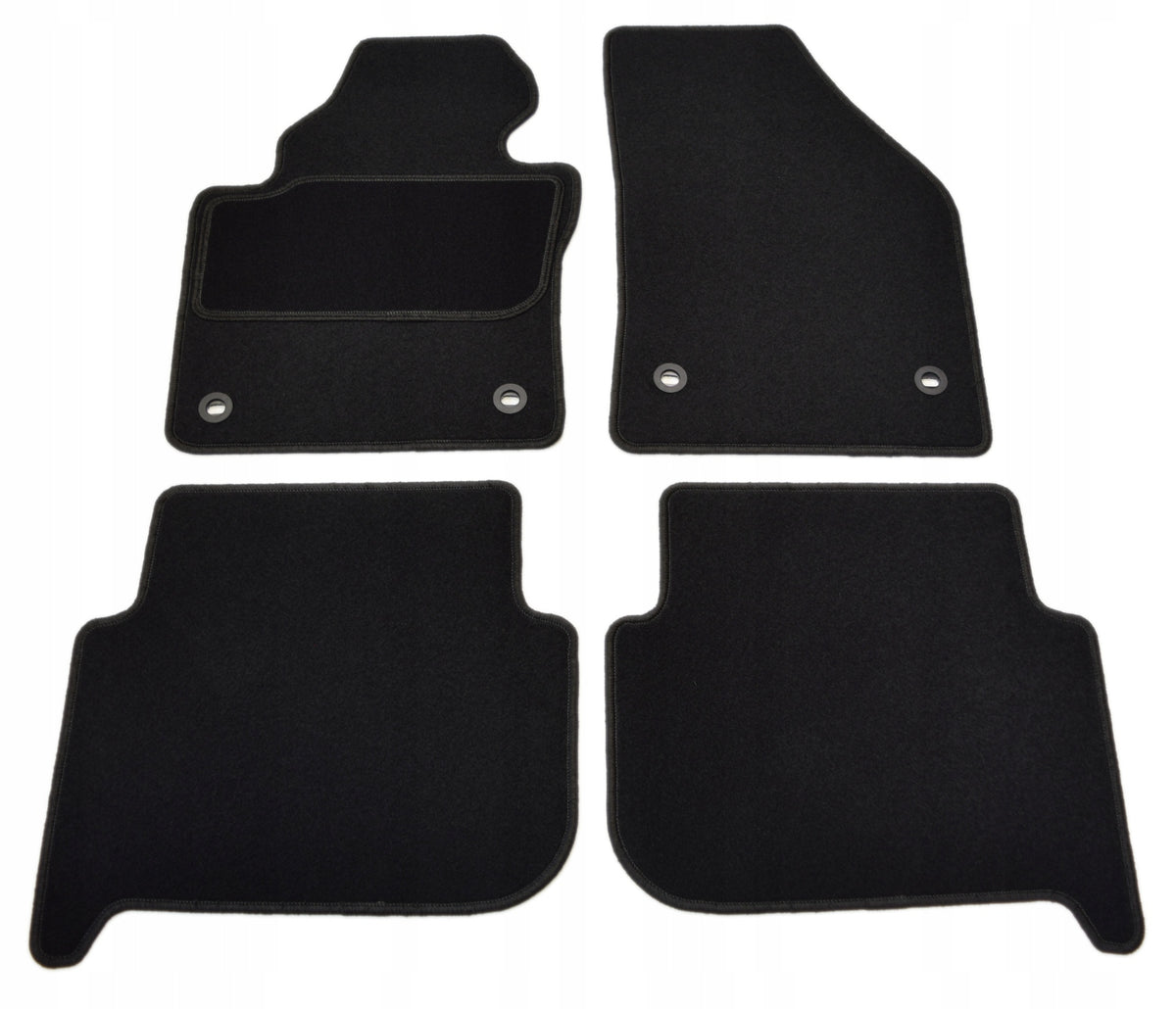 VW Touran 2003-2015r. Black Velour Rugs - Economy.