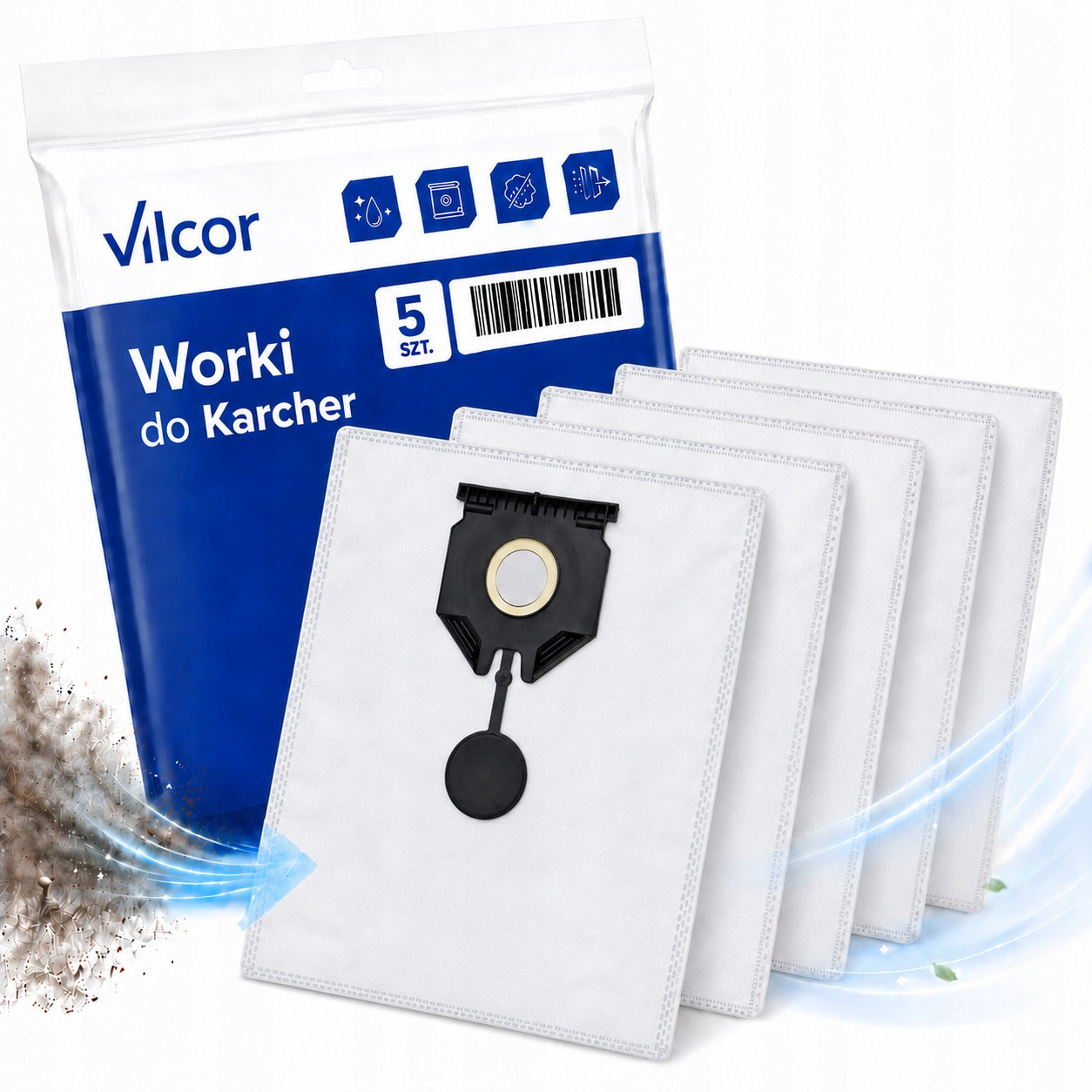Vacuum Cleaner Bags Karcher WD 2 Plus WD3 KWD2 KWD3 5 pcs Strong Synthetic