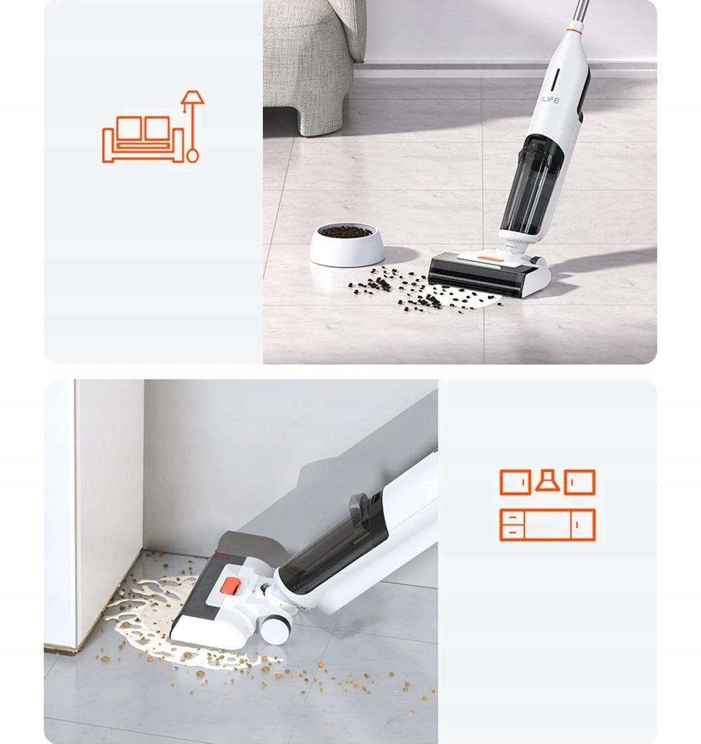 Vacuum Cleaner Vertical Mop iLife W90 White Washing Mop Wireless Model W90