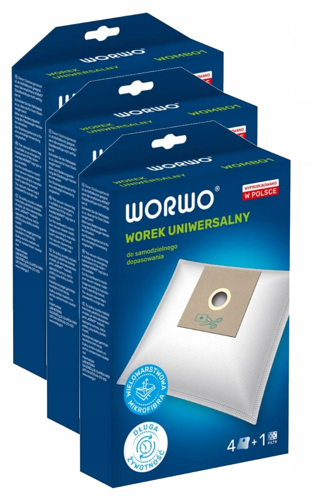 Vacuum cleaner BAGS UNIVERSAL microfiber BAG UNIVERSAL WORWO 12pcs EAN (GTIN) 5907178780374