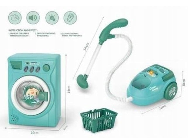 Vacuum cleaner and washing machine set Maksik green