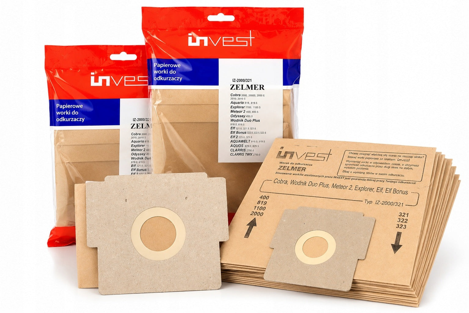 Vacuum cleaner bag Zelmer Elf, Odyssey450, Cobra, Meteor2, Aquarius 10 pcs.