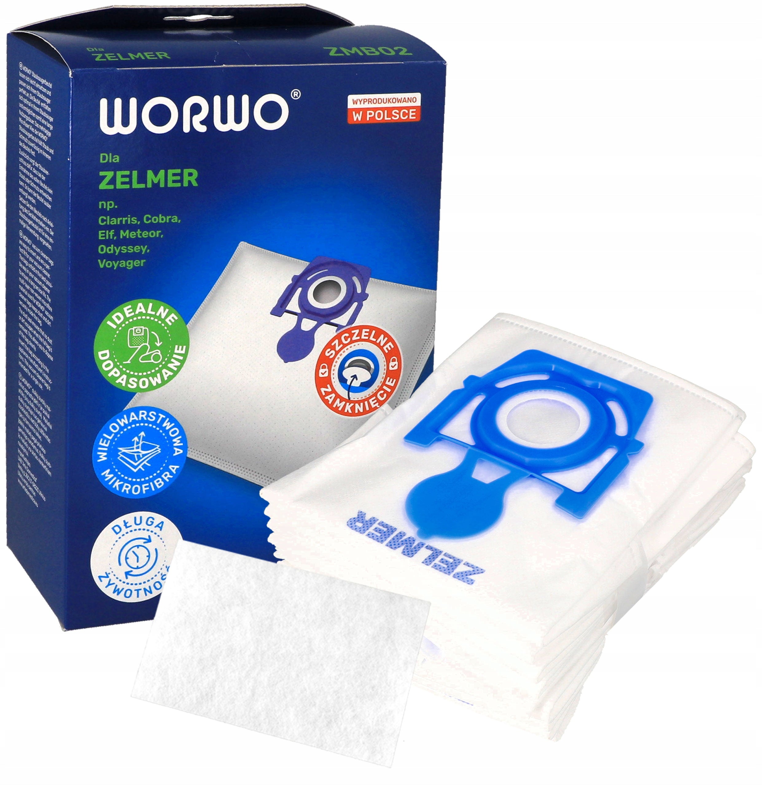 Vacuum cleaner bags Zelmer Odyssey Meteor 2 Elf Aquawelt ZMB02 12 pcs