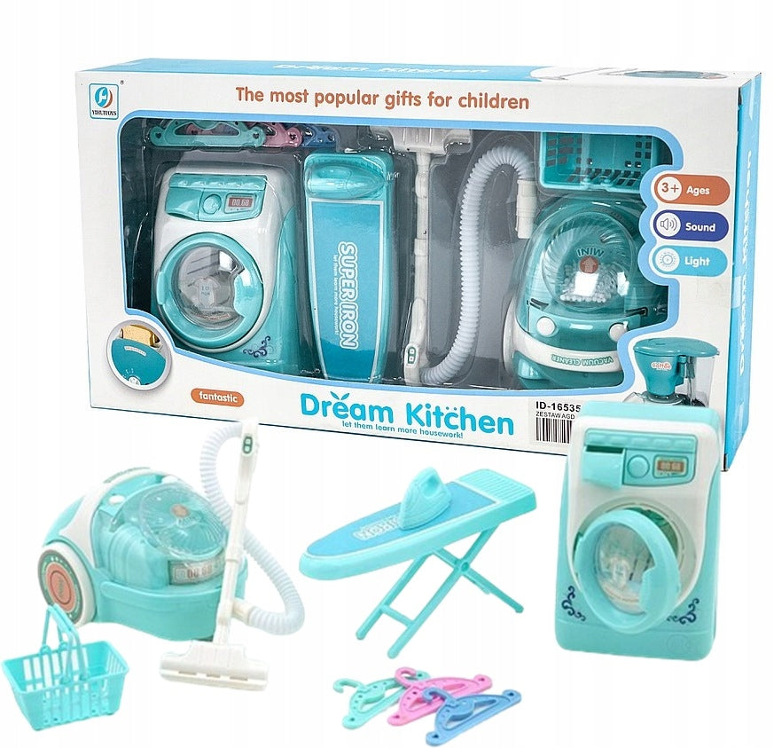 Vacuum cleaner battery operated washing machine + mini iron with ironing board