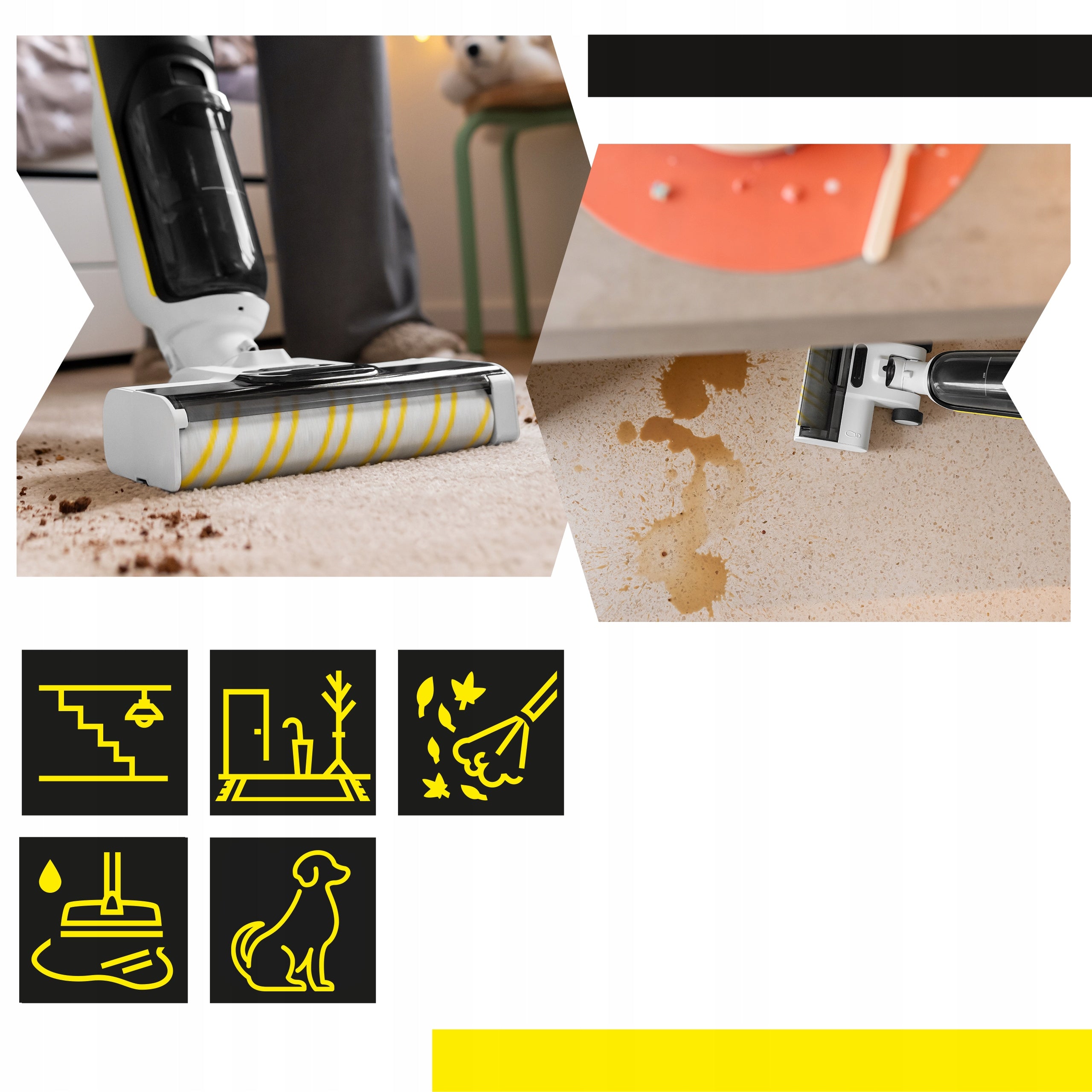Vacuum cleaner with mop Kärcher FCV4 DRY active washing, drying 1.056-135.0 Power supply rechargeable battery