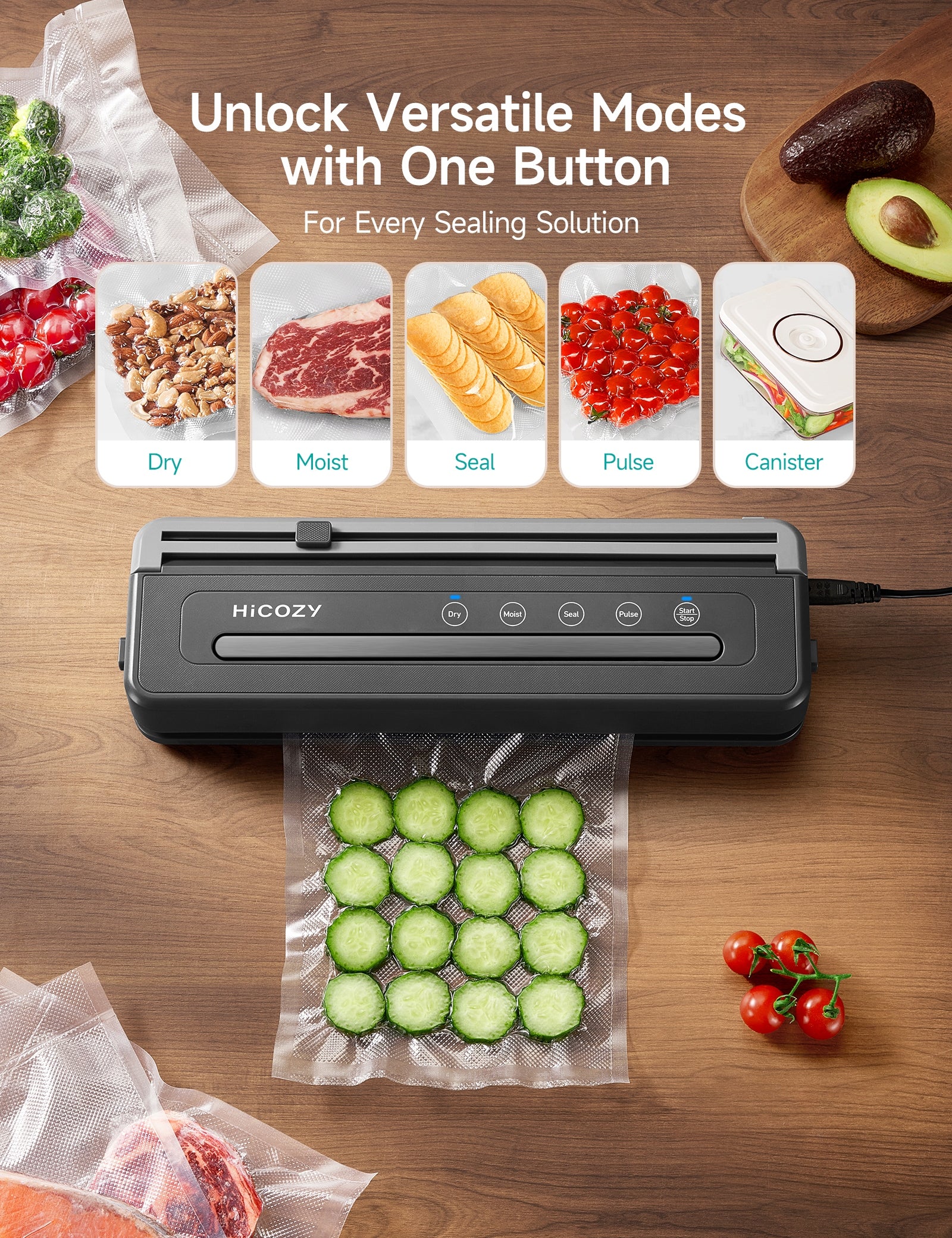 Vacuum sealer HiCOZY H600 gray Packaging status original