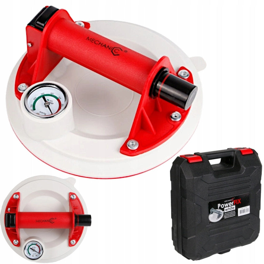 Vacuum suction cup with pressure gauge Powerfix White Mechanic