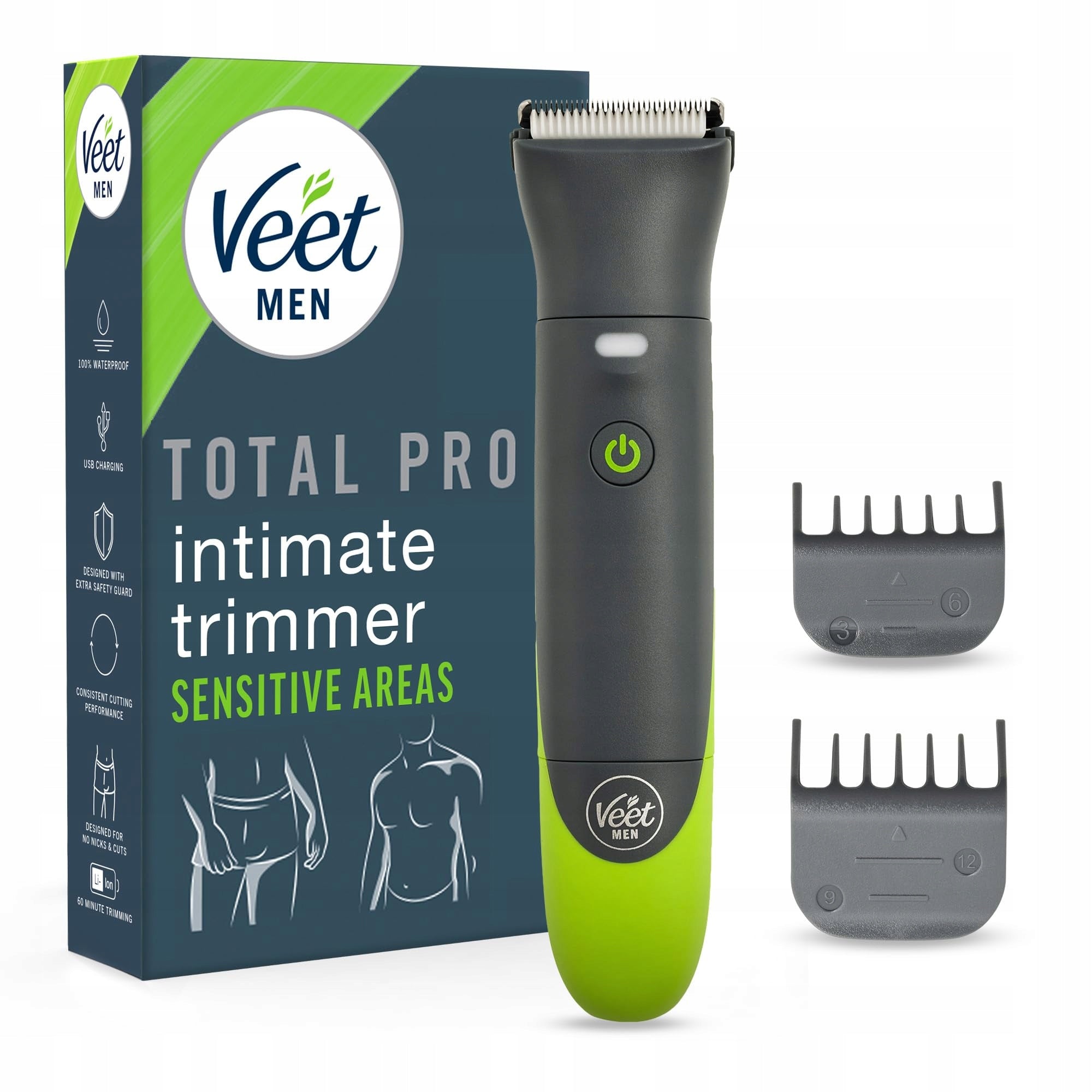 Veet Men Intimate Trimmer - Intimate Shaver for Men Waterproof Trimmer