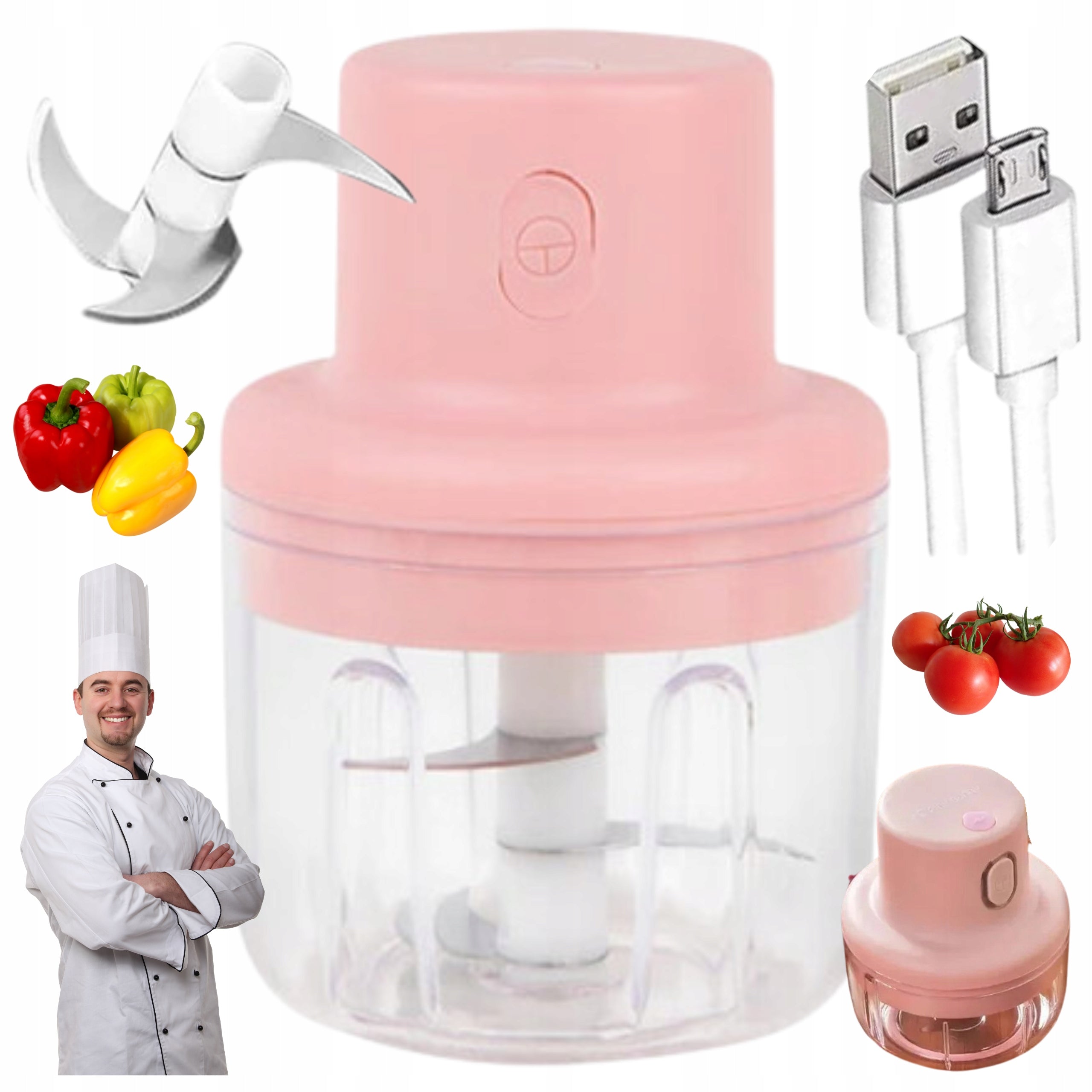 Vegetable Shredder Electric Incisor 250ml USB UNIVERSAL SLICER